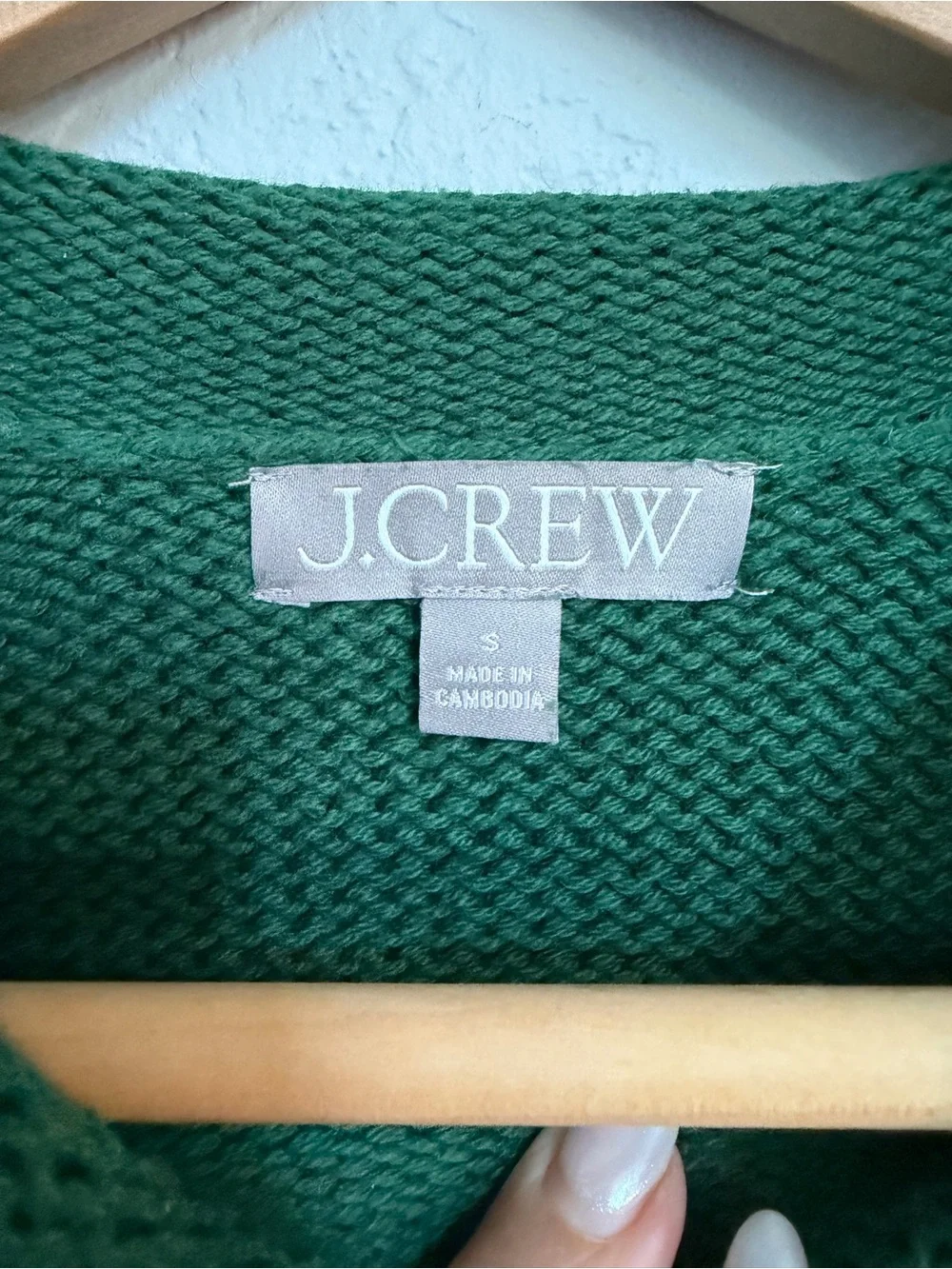 J Crew Heritage Cotton Roll-Neck Green White Striped Sweater - Picture 4 of 6